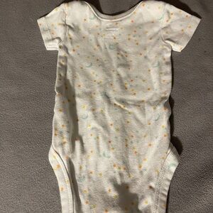 Carter's White and Orange Bodysuit Soft Cotton One Piece